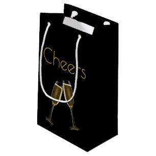 Champagne Glasses Clinking Small Gift Bag