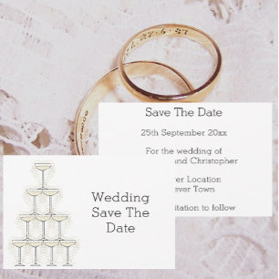Champagne Glasses Design Wedding Save The Date