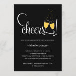 Champagne Glasses Engagement or Bachelorette Party Invitation<br><div class="desc">Raise your glasses and celebrate with friends and family with this gorgeously modern invitation design by berryberrysweet.com. Perfect for engagement parties,  wedding showers,  bachelor/bachelorette parties,  rehearsal dinners,  or holiday parties. Design © berryberrysweet.com</div>