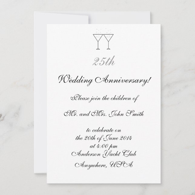 "Champagne Glasses" Invitations (Front)