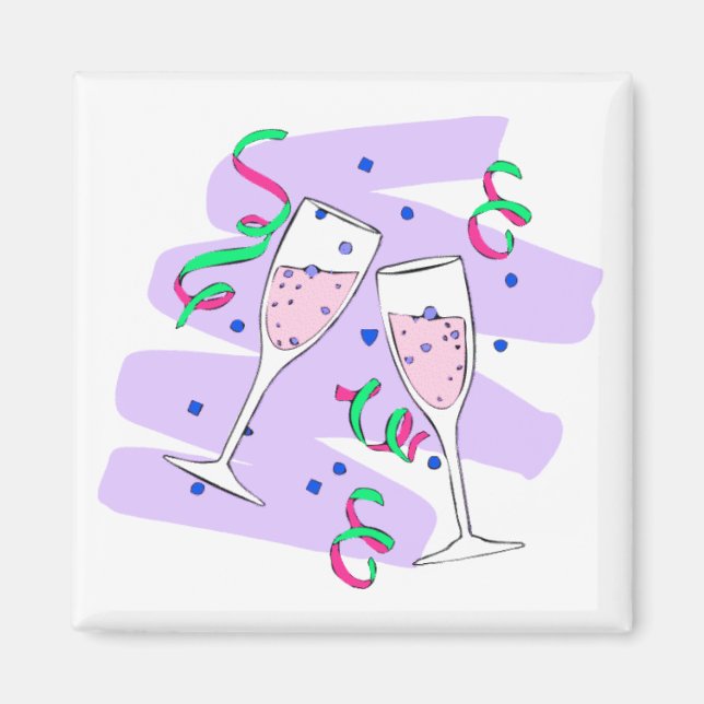 Champagne Glasses Magnet (Front)