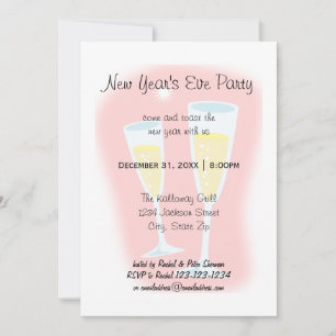 Champagne Glasses - New Year's Eve Party Invitation