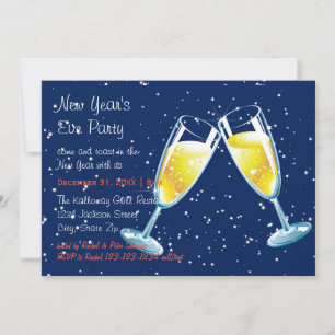 Champagne Glasses Night - New Year's Eve Party Invitation