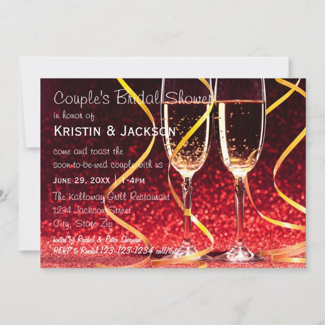 Champagne Glasses Photo - Bridal Shower Invitation (Front)