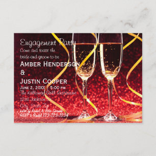 Champagne Glasses Photo - Engagement Party Invitation