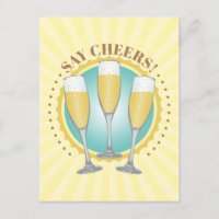 Champagne Glasses Postcard