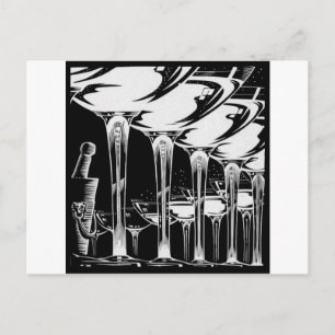 Champagne Glasses Postcard