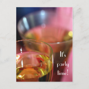 Champagne Glasses Postcard- You're Invited Invitation Postcard