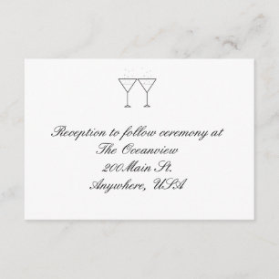 "Champagne Glasses" Reception Cards
