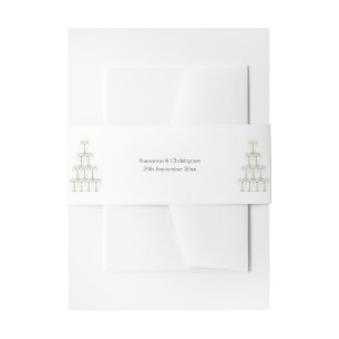 Champagne Glasses Simple Wedding Invitation Belly Band