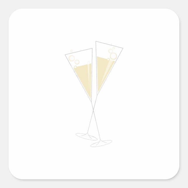 Champagne Glasses Square Sticker (Front)