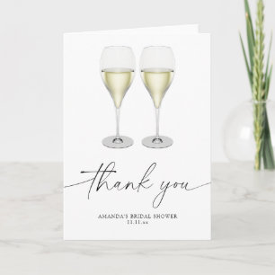 Champagne glasses - thank you bridal shower card