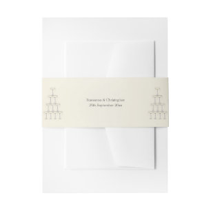 Champagne Glasses Wedding Invitation Belly Band