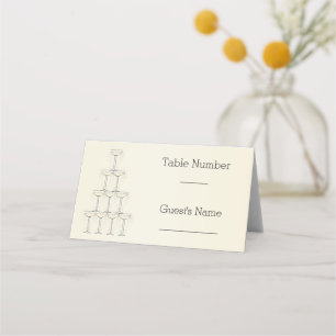 Champagne Glasses Wedding Place Card