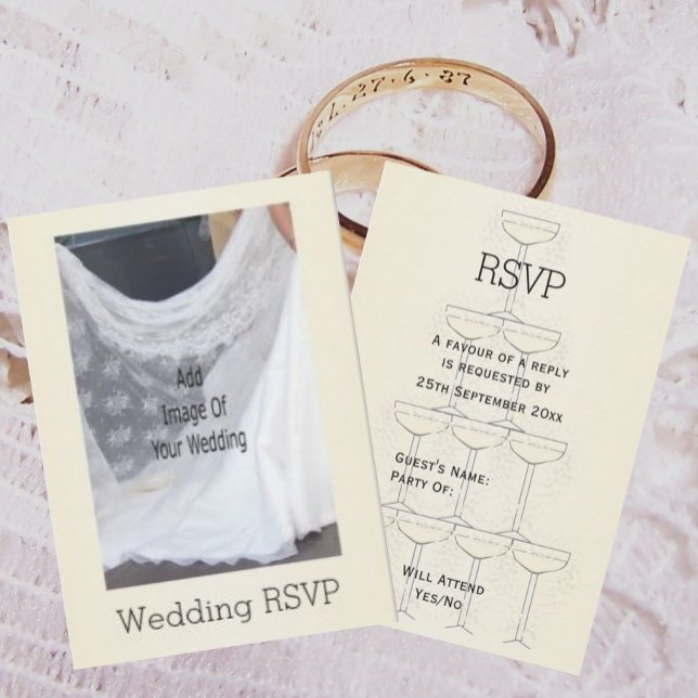 Champagne Glasses Wedding RSVP Card (Creator Uploaded)