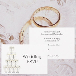 Champagne Glasses Wedding RSVP Card