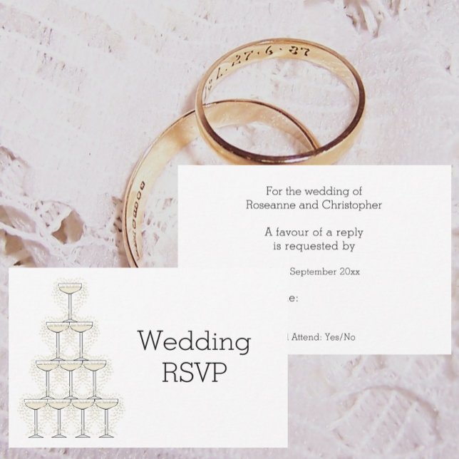 Champagne Glasses Wedding RSVP Card (Creator Uploaded)