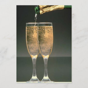 Champagne Glasses Wedding Shower Invitation