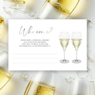 Champagne glasses - Who am I bridal shower game Stationery