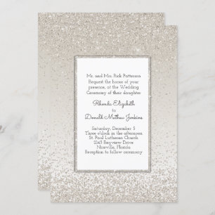 Champagne Glitter and Shine Wedding Invitation