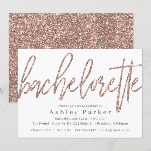 Champagne Glitter Bachelorette Party Invitation