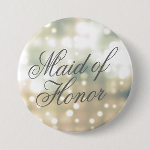 Champagne Glow Maid of Honour Button Pin