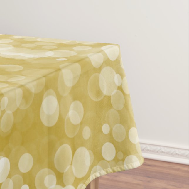 CHAMPAGNE GOLD AND WHITE BUBBLES TABLECLOTH (In Situ)
