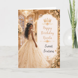 Champagne Gold Ballroom Sweet Sixteen Card