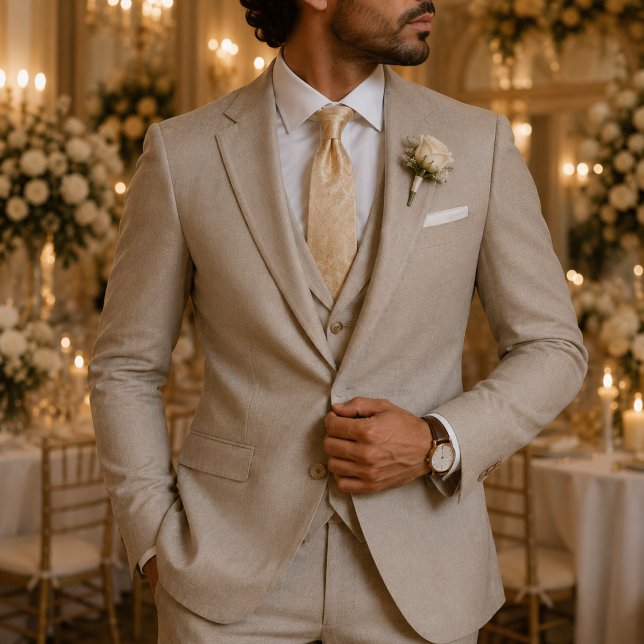 Champagne Gold Baroque Medallion Tie (Creator Uploaded)