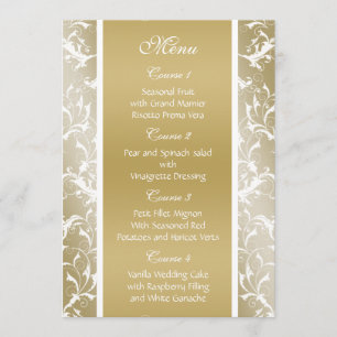 champagne gold Baroque Wedding Menu