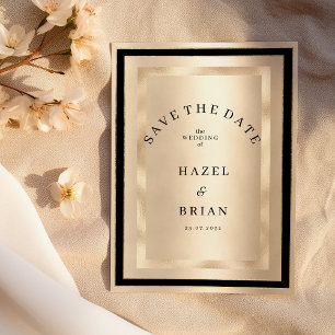 Champagne Gold Black Glamour Luxury Save the Date Invitation