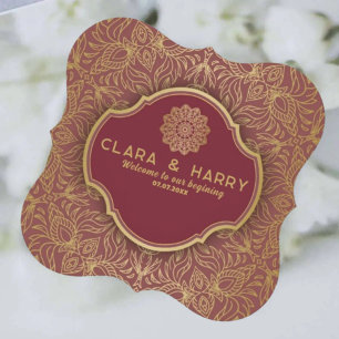 Champagne gold calligraphy romantic weeding paper coaster