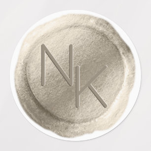 Champagne Gold Foil Wax Seal Wedding Monogram