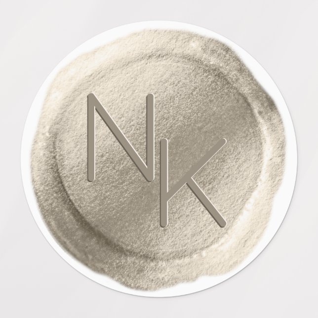 Champagne Gold Foil Wax Seal Wedding Monogram (Design 1)