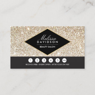 Champagne Gold Glitter and Glamour Loyalty Card II