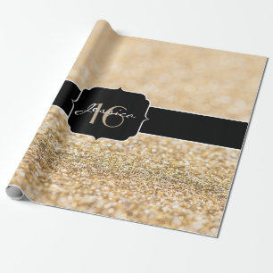 Champagne gold glitter sparkles Sweet 16 Wrapping Paper