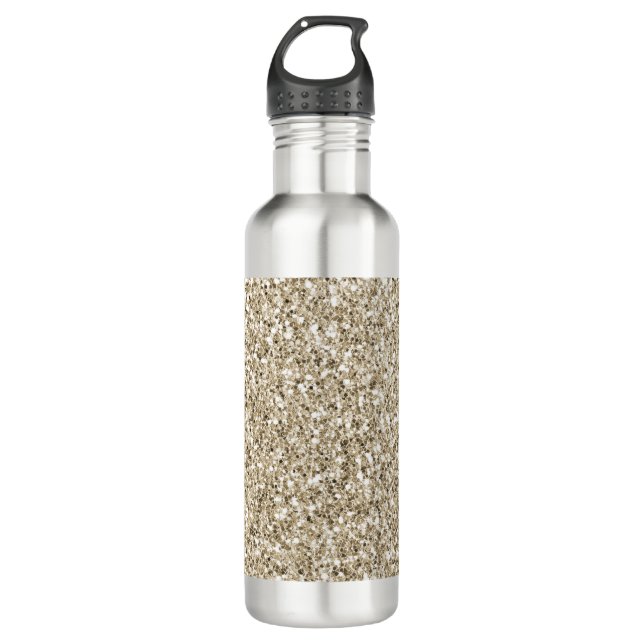 Champagne Gold Glitzy Glitter 710 Ml Water Bottle (Front)