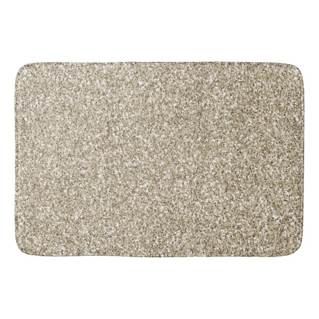 Champagne Gold Glitzy Glitter Bath Mat (Front)