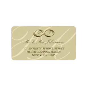 Champagne Gold Infinity Hand Clasp Wedding Labels