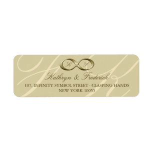 Champagne Gold Infinity Hand Clasp Wedding Labels