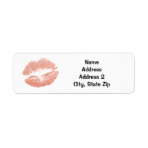 Champagne Gold Lipstick Kiss Print Labels
