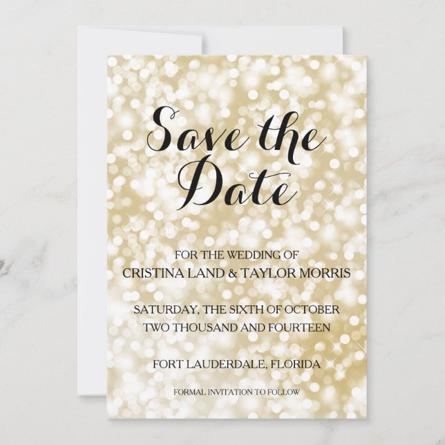 Champagne Gold Save the Date (Front)