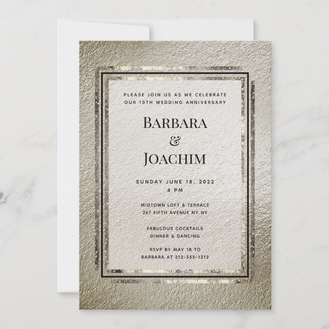 Champagne Gold Shimmering Party Invitation (Front)