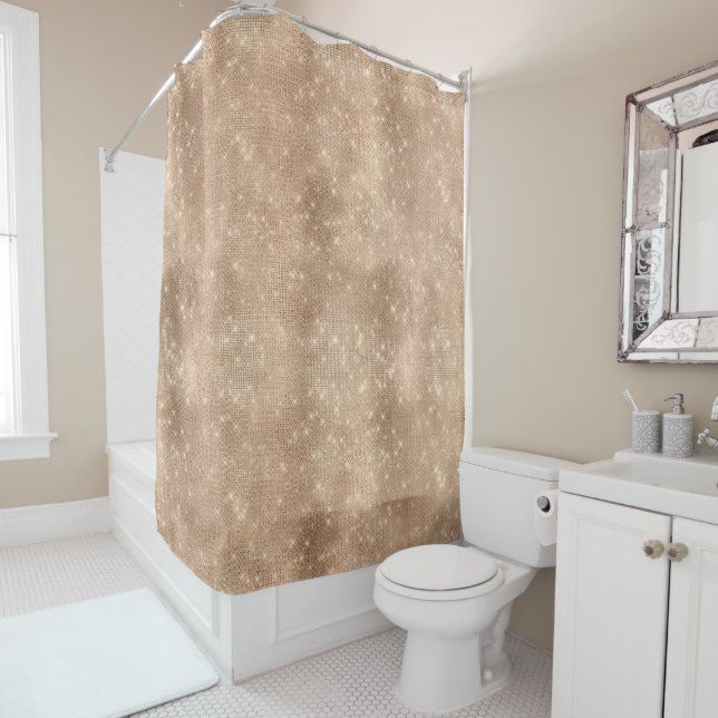 Champagne Gold Sparkle   Shower Curtain (In Situ)