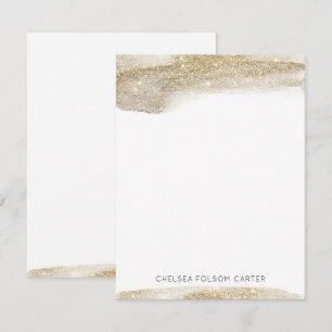 Champagne Gold Sparkling Brushstroke Note Card
