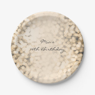 Champagne Gold Sparkling Glam Party Plates