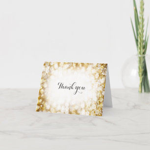 Champagne Gold Sparkling Glam Thank You Card