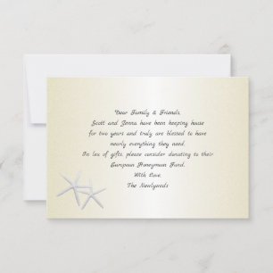 Champagne Gold Starfish Wishing Well Cards