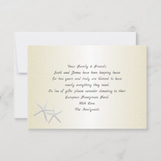 Champagne Gold Starfish Wishing Well Cards
