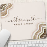 Champagne Gold Tan Brown Glitter Agate Geode Mouse Mat<br><div class="desc">Champagne Gold Tan Brown Glitter Agate Geode Luxe Chic Mouse Pad. Perfect for makeup artists,  hair stylists,  cosmetologists,  and more!</div>